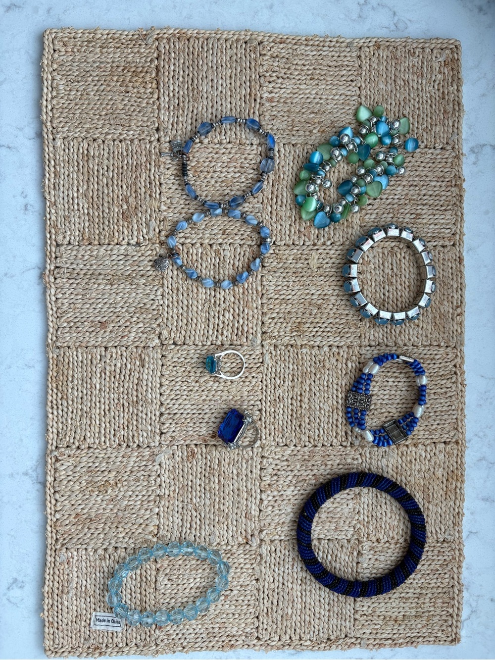 Blue accessories Beaded Stretch Bracelets, rings - Women Accessories
